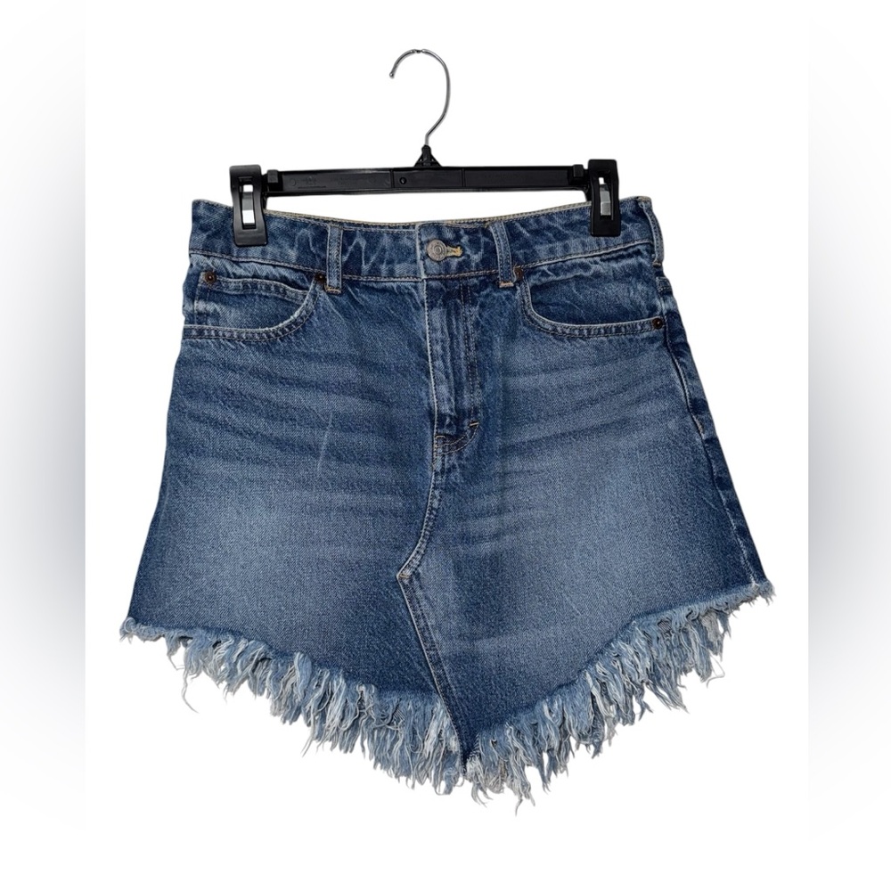 We the Free Bailey Mini Raw Hem Denim Skirt